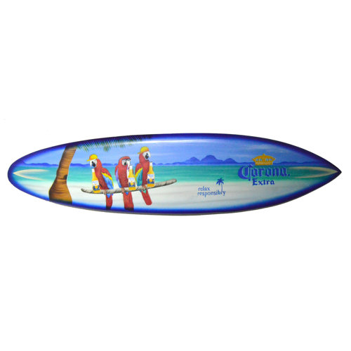 World Bazzar New Design Hand Carved Wooden Large Corona Surfboard Beer
